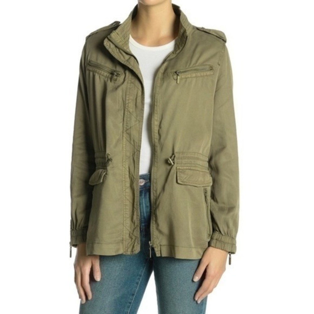 Max Jeans Green Gables Light Olive Utility Tencel Jacket Size Small NWT